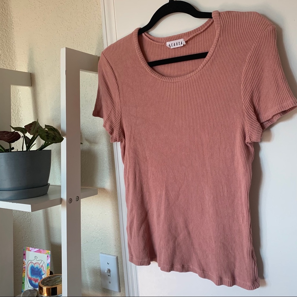 LACAUSA 💖90s-inspired baby rib super soft t-shirt